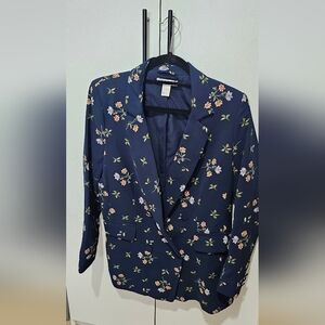 H&M Navy Floral Jacket